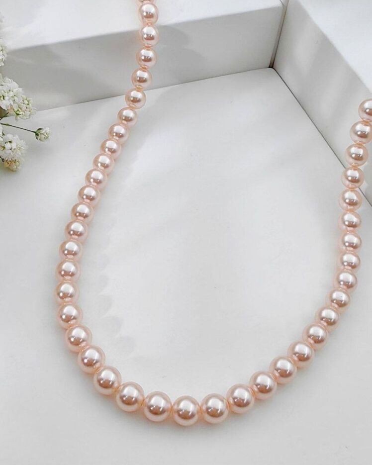 گردنبند رشته مروارید زنانه ژوپینگ رنگ صورتی کمیاب وشیک در نوروژ اکسسوری