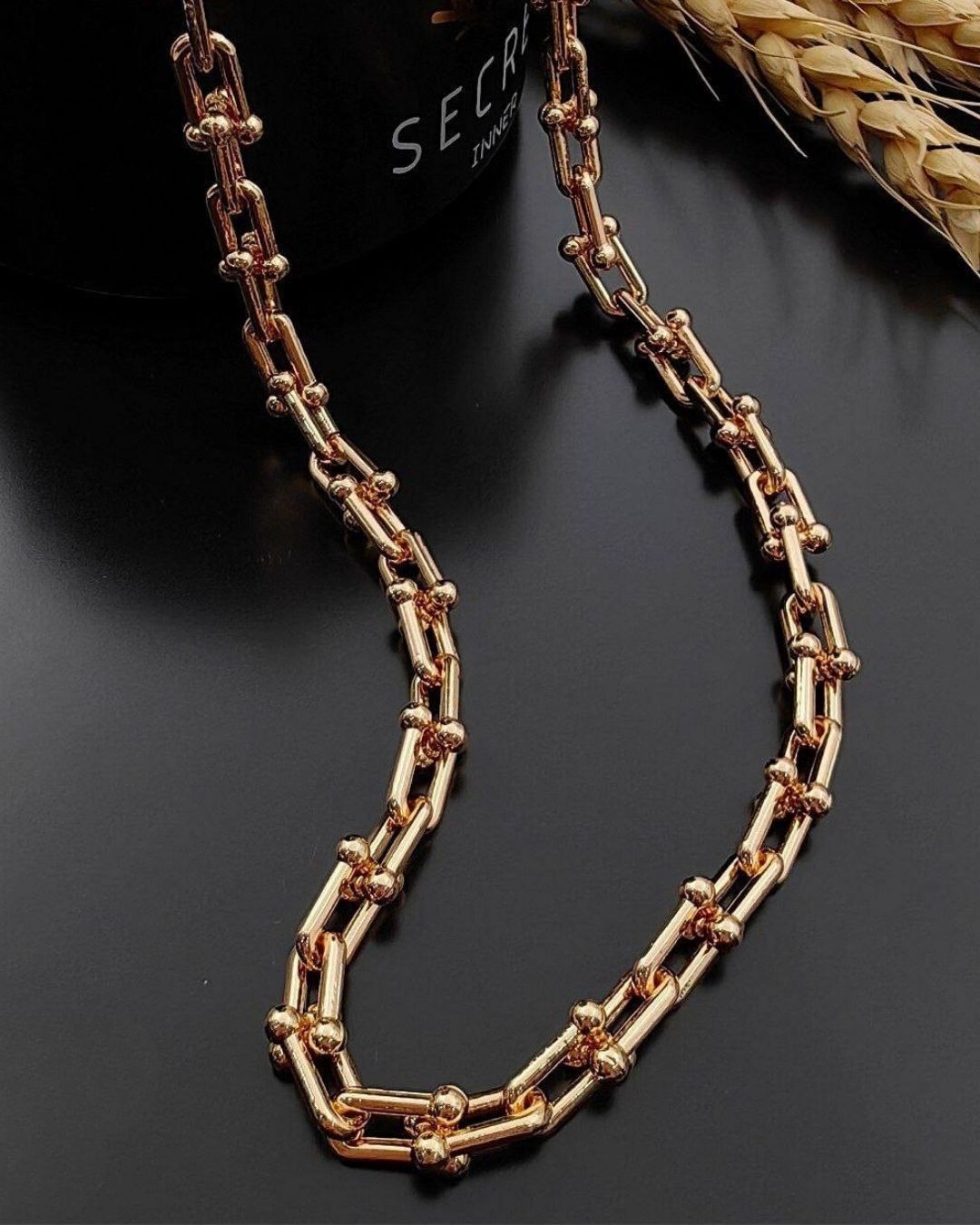 گردنبند زنانه طلایی بدون نگین تیفانی زنجیر رولباسی دریم طرح طلا در نوروژ اکسسوری