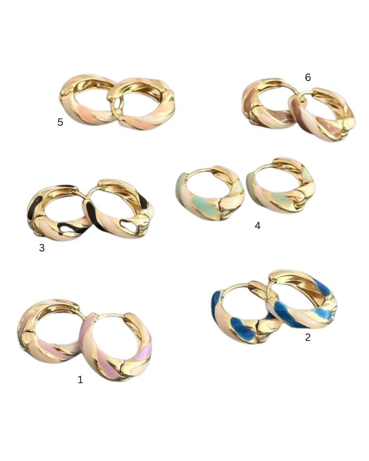 گوشواره زنانه  فشن حلقه ای مینا کاری رنگی برند ترک در نوروژ اکسسوری